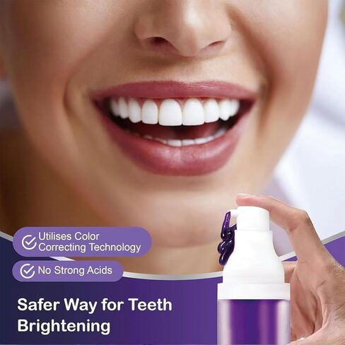Purple Toothpaste for Teeth Whitening,Purples Teeth Whitening Kit,2PCS Purple Color Corrector Whitening Toothpaste,Tooth Stain Removal,Fresh Breath Formula with Unique Purple for Coffee/Smokers/Tea in Saudi Arabia