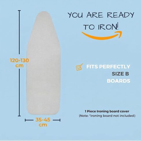 Ironing Board Cover and Pad with Standart Size 15x49, Adjustable Elastic Edge Fit, Extra Thick Padding, Heat Reflective, Non Stick Scorch and Stain Resistant, Easy Installation (Silver) in Saudi Arabia