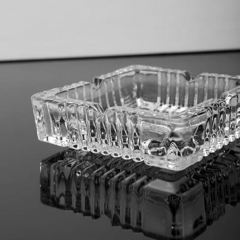 Ashtray 7" x 7" Large White Smoke for Cigarette and Cigars, Decorative Square Smoke Ashtray, For Indoor Home Office Decor or Patio Balcony Outdoor Use in Saudi Arabia
