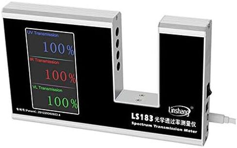 مقياس نقل الطيف من MeterTo LS183 طيف نقل الضوء الزجاجي U V 365nm الضوء المرئي 380nm-760nm IR 940nm سمك <47 مللي متر in Kuwait