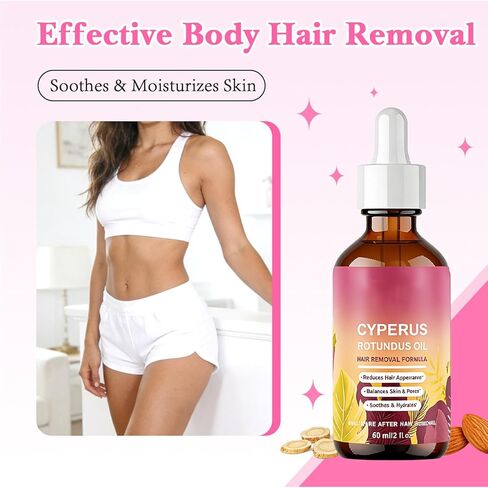Cyperus Rotundus Oil for hair removal,100% Pure Natural Essential Oil for Skin Care & Hair remove, Supports Reduction of Hair Growth, 2 fl oz in Saudi Arabia