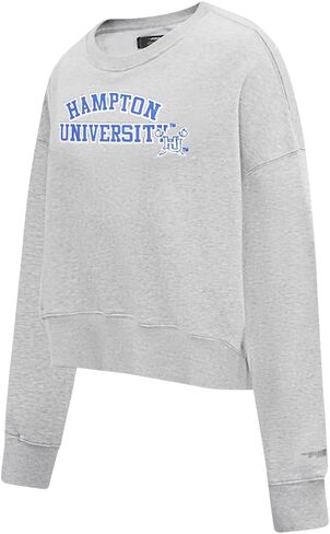 Pro Standard Womens College Hampton University College Classic Essentials Crewneck Sweatshirt Heather Grey L in Saudi Arabia