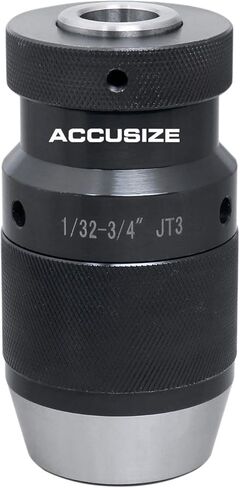 Accusize Industrial Tools 1/32–3/4 in Capacity, Jacobs Taper 3JT, Precision Keyless Drill Chuck, 0.0048 in TIR, Keyless Hand‑Tightening in Saudi Arabia
