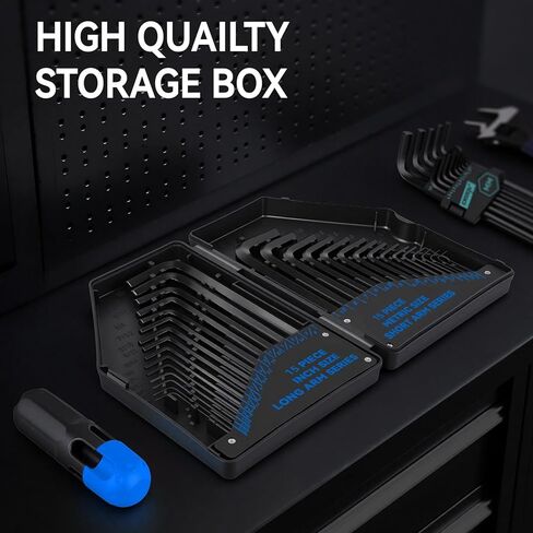DISEN 30 PCS Upgraded Magnetic Hex Key Allen Wrench Set, Metric (0.7-10 mm) and SAE(0.028-3/8 inch) Allen Wrenches L Shape Hex Keys with Torque Handle, Chrome Vanadium Steel in Saudi Arabia