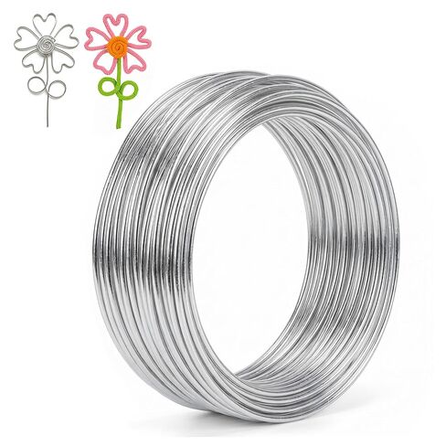 Aluminum Craft Wire 3mm, 10M(33Ft) Total Silver Bendable Armature Wire for DIY Handicrafts Decoration with Yarn iCords, Sculpting Jewelry Making Doll Armature Bonsai Modeling in Saudi Arabia