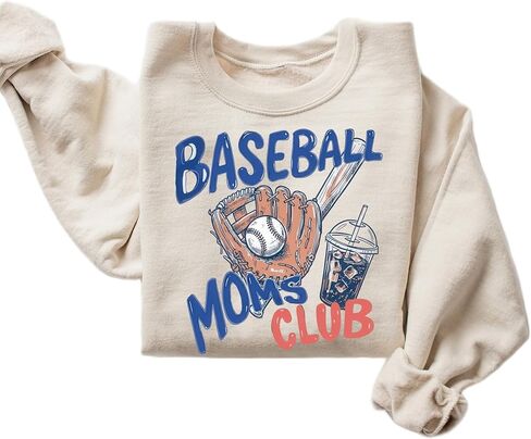Baseball Moms Club Sweatshirt – Trendy Game Day Mom Crewneck Pullover in Saudi Arabia
