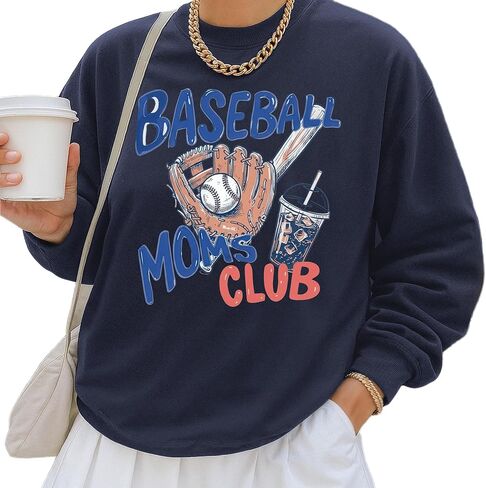 Baseball Moms Club Sweatshirt – Trendy Game Day Mom Crewneck Pullover in Saudi Arabia