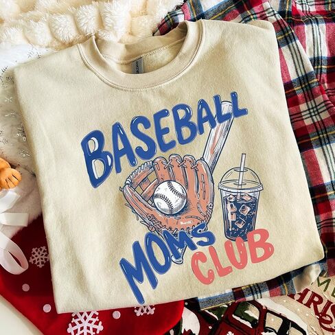Baseball Moms Club Sweatshirt – Trendy Game Day Mom Crewneck Pullover in Saudi Arabia