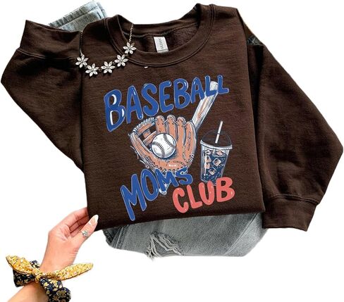 Baseball Moms Club Sweatshirt – Trendy Game Day Mom Crewneck Pullover in Saudi Arabia