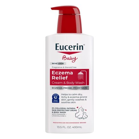 Eucerin Baby Eczema Relief Cream Body Wash, Fragrance Free Eczema Body Wash for Babies with Colloidal Oatmeal, 13.5 Fl Oz Bottle in Kuwait