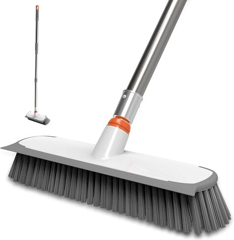 BITOPE Deck Scrub Brush with Long Handle, Heavy Duty Floor Cleaning Brush Scrubber with Stiff Bristle for Concrete Tile Patio Garage Bathroom in Saudi Arabia