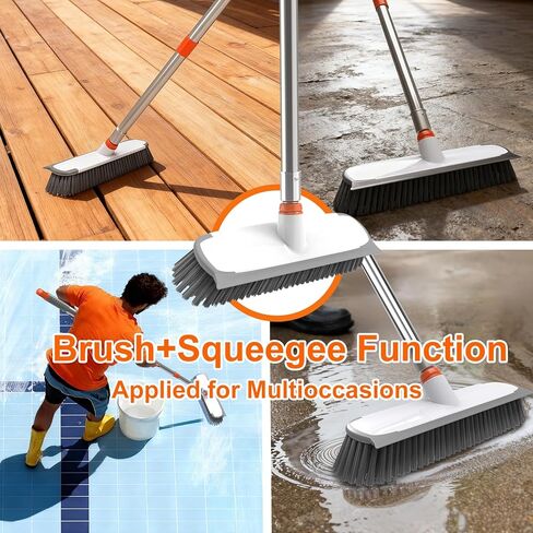 BITOPE Deck Scrub Brush with Long Handle, Heavy Duty Floor Cleaning Brush Scrubber with Stiff Bristle for Concrete Tile Patio Garage Bathroom in Saudi Arabia