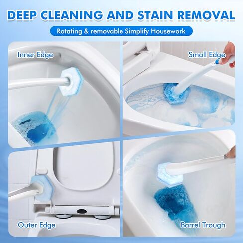 40 Count Disposable Toilet Brush Refills - Compatible with Most Toilet Brushes, Easy Cleaning Toilet Bowl Sponge Wand Heads in Saudi Arabia