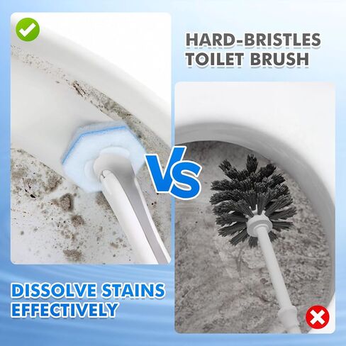 40 Count Disposable Toilet Brush Refills - Compatible with Most Toilet Brushes, Easy Cleaning Toilet Bowl Sponge Wand Heads in Saudi Arabia