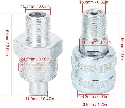2pcs M16 x 1.5 Hydraulic Couplings Male Female Quick Connect Coupler Replacement in Saudi Arabia