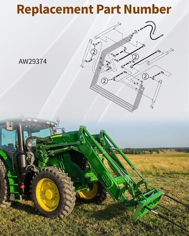 4 قطعة AW29374 خرطوم هيدروليكي مناسب لجون ديري D120 H120 H130 H160 H165 D160 D170 120E 120R 200X 200CX 210 300 300X 300CX 300E 300R 400E 400X 400CX 410 419 420 430 512 لوادر أمامية in Kuwait