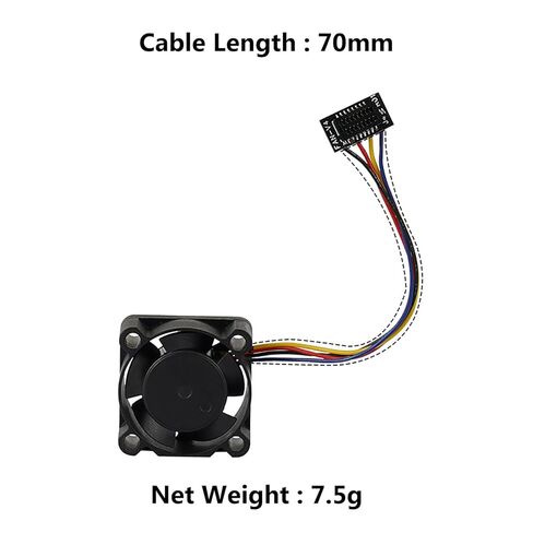 طابعة ثلاثية الأبعاد DC5V 2510 مروحة تبريد Hotend لمختبر Bambu P1P/P1S، تيار 25x25x10 مم 0.2 أمبير للطابعة ثلاثية الأبعاد، أجزاء ملحقات الطابعة ثلاثية الأبعاد بمروحة التبريد مع خط كابل 70 مم و14000 ± 10% دورة في الدقيقة in Kuwait
