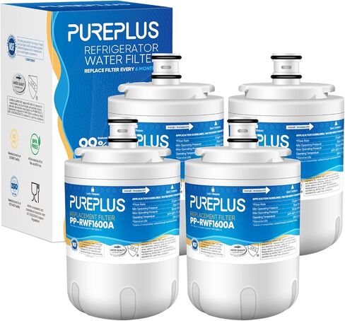 فلتر مياه للثلاجة من بيوربلس UKF7003 لسيارة Maytag UKF7002AXX، UKF7003AXX، Everydrop Filter 7، EDR7D1، UKF7002، 7003AXXP، UKF7001AXX، UKF6001AXX، HDX FMM-1، 4 مجموعة، قد تختلف التعبئة in Saudi Arabia