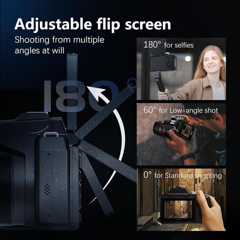 كاميرا رقمية 64 ميجابكسل 4K للتصوير الفوتوغرافي ، وكاميرات المدونة لـ YouTube مع شاشة 3 بوصات ، ومكافأة رقمية 16x ، و WiFi & Autofocus ، و Cameras Strap & Tripod ، وبطاريتان ، وبطاريات 32 جيجابايت (S200 ، الأسود ، الأسود in Saudi Arabia