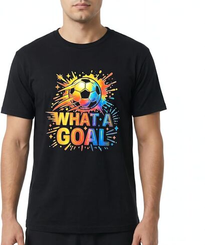 BINOCHE Men's Soccer Graphic T-Shirt, Cotton Short Sleeve Tee, Various Football Goal & 2026 Designs in Saudi Arabia