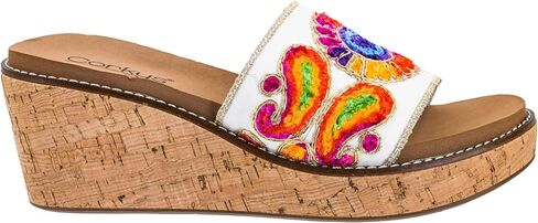 حذاء Corkys Footwear Wanderlust للسيدات سهل الارتداء - يتميز بكعب 2.5 بوصة، ونعل داخلي مبطن من مادة EVA لراحة وأناقة طوال اليوم، وشريط عريض مزخرف in Kuwait