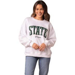 Fan Girl Women’s Michigan State Sweatshirt, Official MSU Crewneck for Game Day, White Pullover, Sizes S–3XL in Saudi Arabia