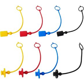 8pcs Hydraulic Quick Coupler Dust Cap & Plug Set Ideal for 1/4" John Deere D160 H120 H160 H165 X950R 220R 200X 200CX 260 300 300X, Replace M132021, M132022, M132024, M70728, M132031 in Kuwait