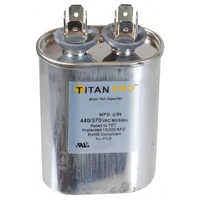 مكثف تشغيل المحرك البيضاوي Titan PRO، تصنيف 6 ميكروفاراد، جهد 370-440 فولت تيار متردد in Kuwait