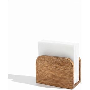 Wood Napkin Holder for Table, Mango Wooden Upright Napkin Dispenser Stand for Kitchen Countertop Dining Table Farmhouse Rustic Durable Tissue Organizer, 5.5 x 2.5 x 4 Inch in Saudi Arabia