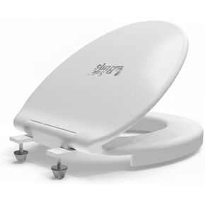 Safe Buns Round Toilet Seat - Patented Dual Lock Rims with Four Slip-Resistant Bumpers - Soft Close Toilet Seat with 100% Polypropylene for Durability - Easy Clean & Universal Fit for all Toilets in Saudi Arabia