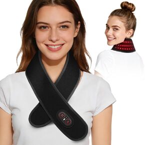 Cordless Neck Heating Pad for Pain, Neck Massager with 660nm 850nm Red Light, Neck Heating Pad for Pain Electric, Heated Neck Brace Wrap for Soreness Stiffness Pain Relief in Saudi Arabia