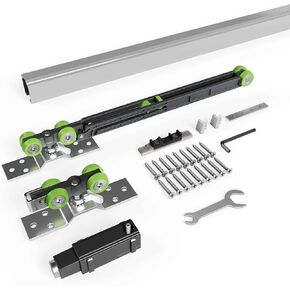 5'/5.3'/6'/7'/8' Pocket Door Track Kit with Soft Close and Soft Open Hardware, Commercial Grade, Aluminum, No Door in Kuwait