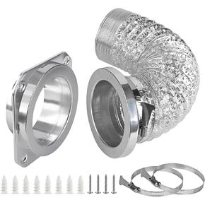 Magnetic Dryer Vent Coupling Connector Kit - DV180 Airtight Seal, Quick Connect, Includes 4"x3.3ft Duct & 2 Clamps in Saudi Arabia