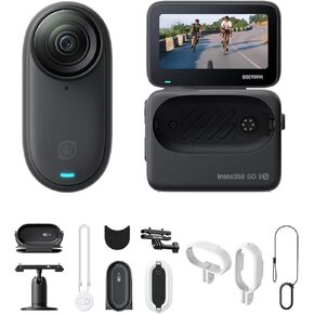 Insta360 GO 3S Motorcycle POV Bundle - 128 GB Black 4K Tiny Portable Vlogging Camera, Hands-Free POVs, Mount Anywhere, Stabilization, 140 Min Battery Life in Kuwait