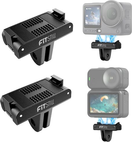 FiTSTILL [2PCS Magnetic Quick Release Adapter Base Mount Connection Compatible for DJI Osmo Action 5 Pro Action 4 Action 3 Extension Attachable Tripod Selfie Vlogging Action 5Pro/4/3 Accessories in Kuwait