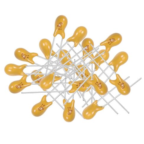uxcell 10uF Tantalum Capacitor, 25V 2 Pin Yellow Radial Electrolytic Capacitor Dipped Tantalum Bead Capacitors 20pcs in Saudi Arabia