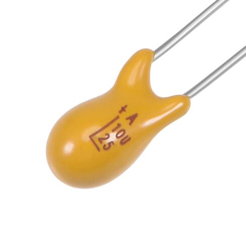 uxcell 10uF Tantalum Capacitor, 25V 2 Pin Yellow Radial Electrolytic Capacitor Dipped Tantalum Bead Capacitors 20pcs in Saudi Arabia