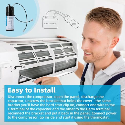 PalpitateC SPP6 طقم البدء الصلب للتتابع/المكثف المتوافق مع ضاغط HVAC، استبدال مكثف البدء الصلب 115 فولت من خلال 288VAC طقم البدء الصلب لـ SPP6/TJ90HS6/AP4502872/DST-6/ERPP6/HS6/HS650/35702 in Kuwait