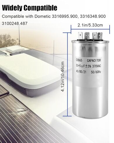 3313107.018 مكثف مناسب لمكيف الهواء Dometic RV، 50+5 فائق التوهج+5%، 370VAC CBB65/CBB65A، استبدال مكثف البدء 3316995.900 3316348.900 3100248.487، مكثفات تشغيل مكيف الهواء in Kuwait