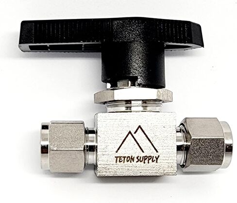 Stainless Steel Ball Valve, 3/8", 316 SS, 1000 PSI. Swagelok Compatible SS43GS6, Parker Compatible 6A-MB6L-PFA-SSP. 3/8" Valve. in Saudi Arabia