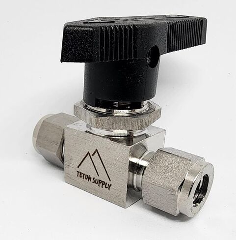 Stainless Steel Ball Valve, 3/8", 316 SS, 1000 PSI. Swagelok Compatible SS43GS6, Parker Compatible 6A-MB6L-PFA-SSP. 3/8" Valve. in Saudi Arabia