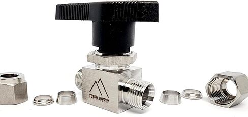 Stainless Steel Ball Valve, 3/8", 316 SS, 1000 PSI. Swagelok Compatible SS43GS6, Parker Compatible 6A-MB6L-PFA-SSP. 3/8" Valve. in Saudi Arabia