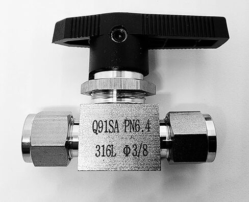 Stainless Steel Ball Valve, 3/8", 316 SS, 1000 PSI. Swagelok Compatible SS43GS6, Parker Compatible 6A-MB6L-PFA-SSP. 3/8" Valve. in Saudi Arabia