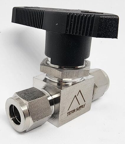 Stainless Steel Ball Valve, 3/8", 316 SS, 1000 PSI. Swagelok Compatible SS43GS6, Parker Compatible 6A-MB6L-PFA-SSP. 3/8" Valve. in Saudi Arabia