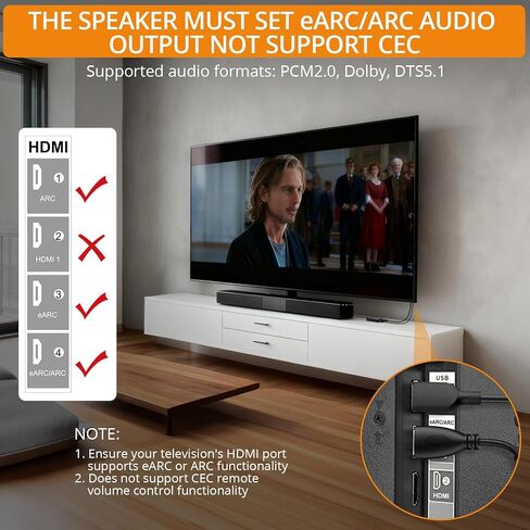 Neoteck ARC/eARC Audio Extractor, HDMI ACR Audio to Optical Extractor with Supports PCM 2.0, Dolby 5.1, DTS 5.1, 24bit/192kHz, Plug and Play, Suitable for TV, Home Cinema & Legacy Audio Systems in Saudi Arabia