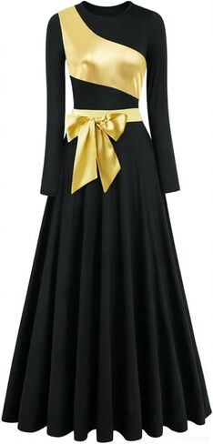 ORIDOOR Praise Dance Dress Worship Liturgical Dance Full Length Church Robe Metal Color Block Splicing Modern Lyrical Dress in Saudi Arabia