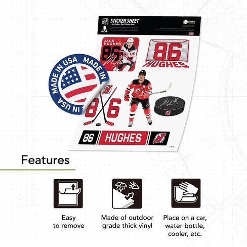 Desert Cactus New Jersey Devils Sticker NJ Devils Team NHL National Hockey League Player Vinyl Decal Laptop Water Bottle Car Scrapbook (Type P2 - Jack Hughes) in Saudi Arabia