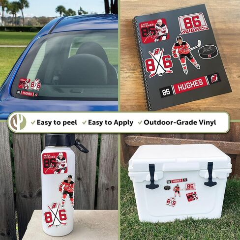 Desert Cactus New Jersey Devils Sticker NJ Devils Team NHL National Hockey League Player Vinyl Decal Laptop Water Bottle Car Scrapbook (Type P2 - Jack Hughes) in Saudi Arabia