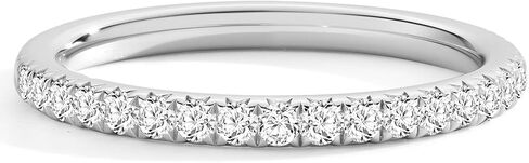 ASHINE Moissanite Eternity Band Ring for Women, 925 Sterling Silver Gold Plated Bezel Set Stackable Ring in Saudi Arabia