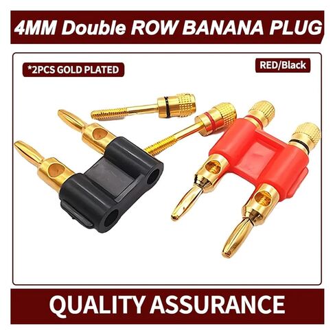 20PCS 4mm Double Banana Plug Test Wire Connector - Solder-Free Lantern Head & Gold Plated Terminal(Red10Pcs Black10Pcs) in Saudi Arabia